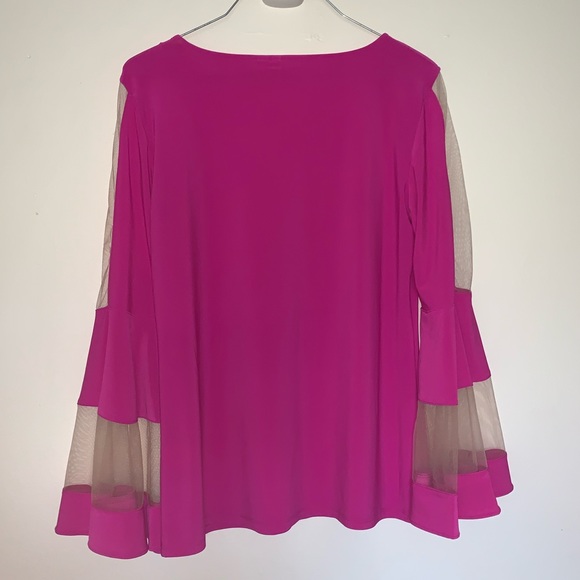 Versona Pink and Sheer Top Women’s size S - Picture 2 of 6